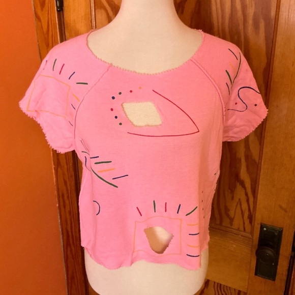 Vtg 80S OOAK pink flash dance top - Picture 6 of 8